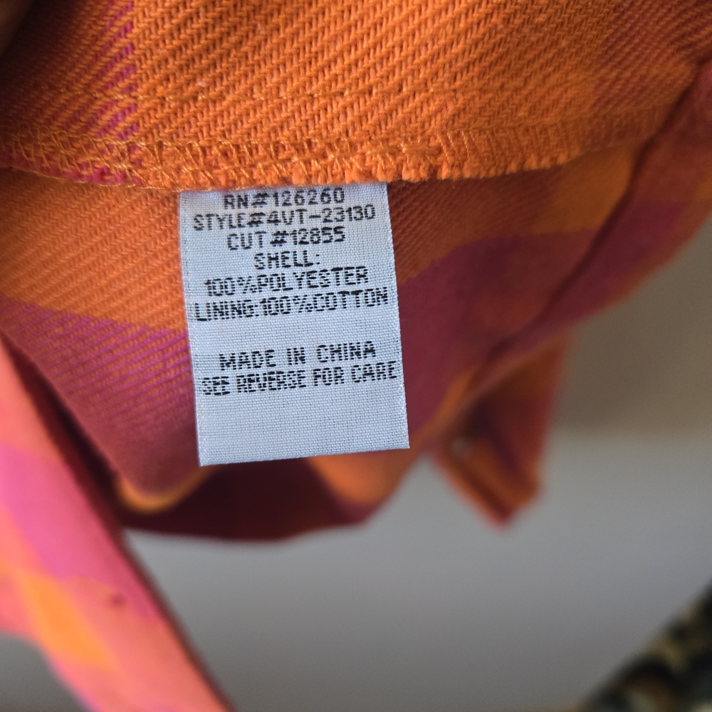 Velvet Heart Vibrant Pink and Orange Plaid Shirt - Picture 3 of 4